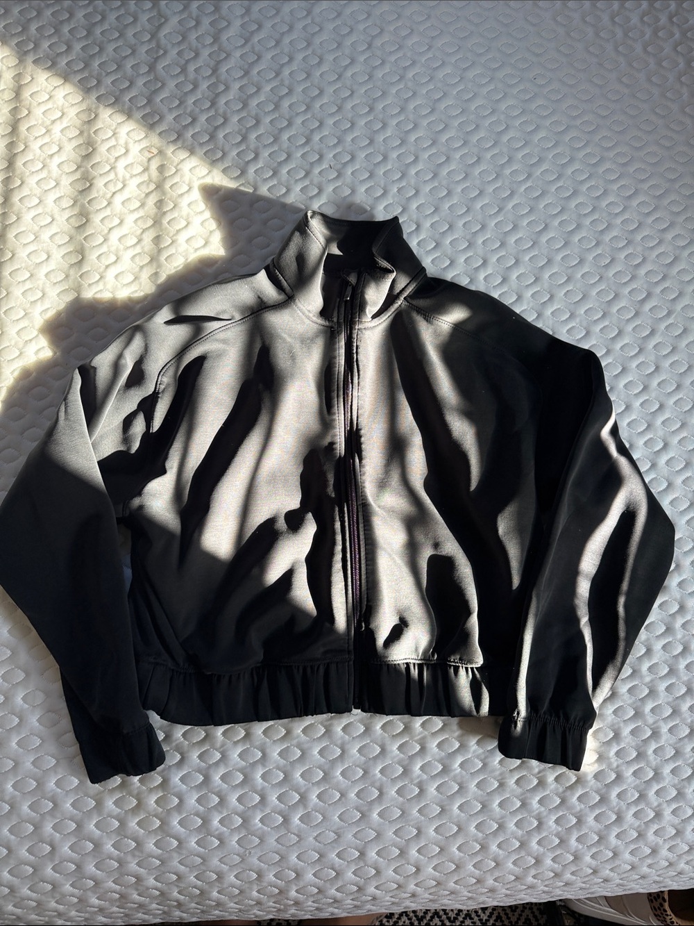 all in motion Black Cropped Bomber Jacket